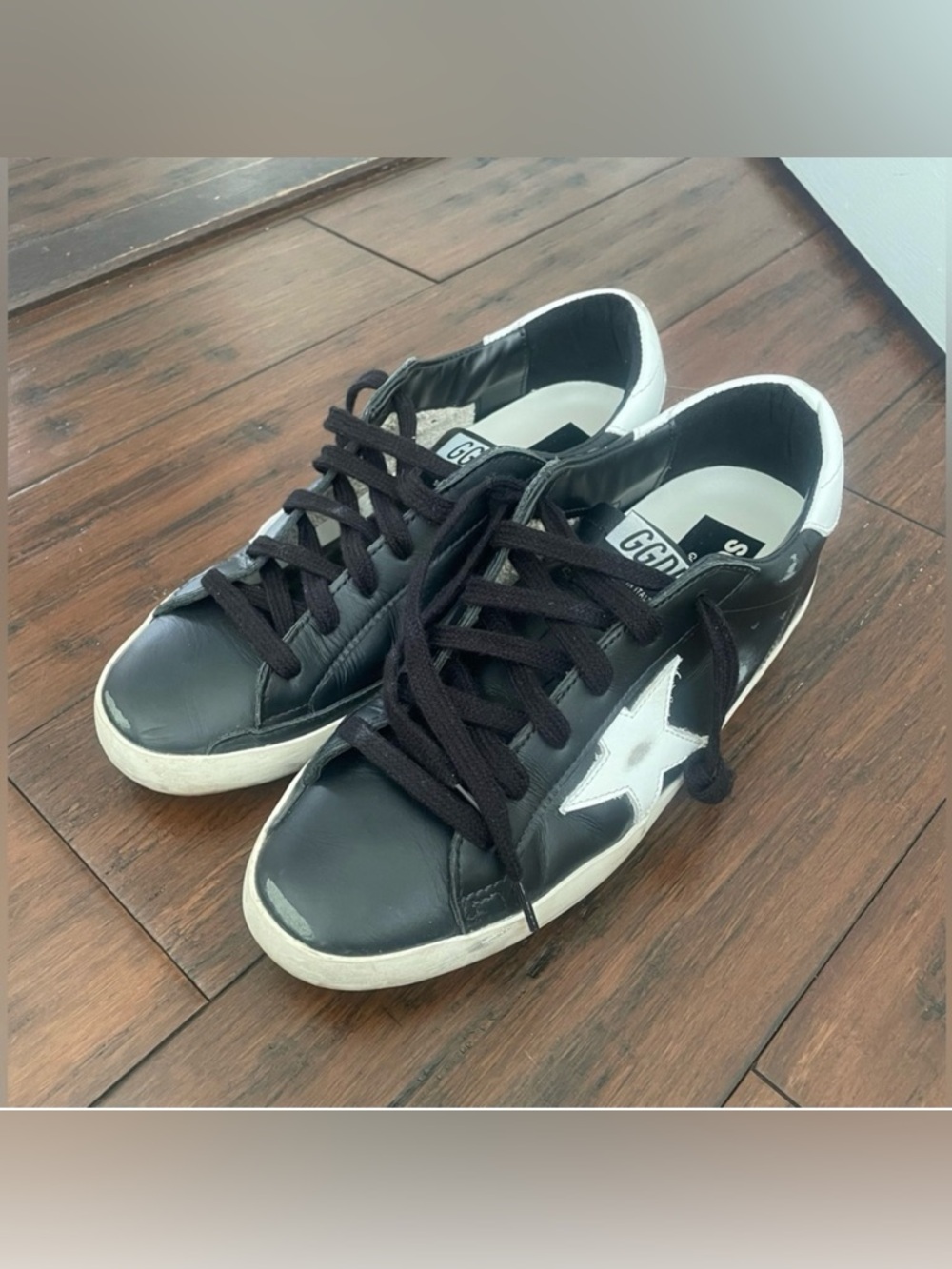 GOLDEN GOOSE Black Leather SuperStar Sneakers